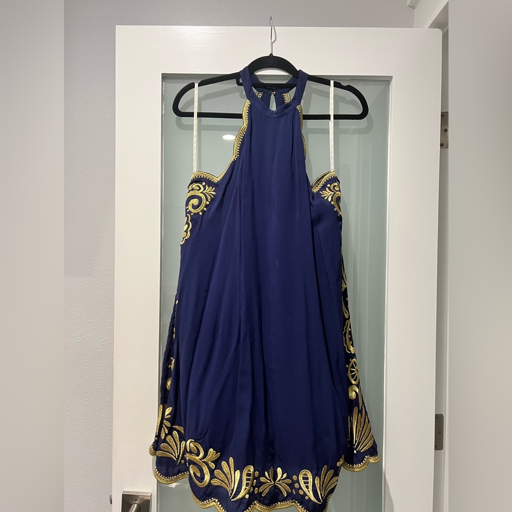 Lilly Pulitzer Gold and Navy Quinn Dress